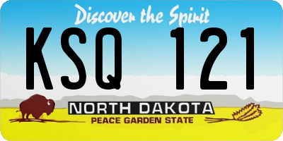 ND license plate KSQ121