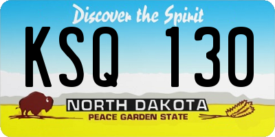 ND license plate KSQ130