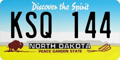 ND license plate KSQ144