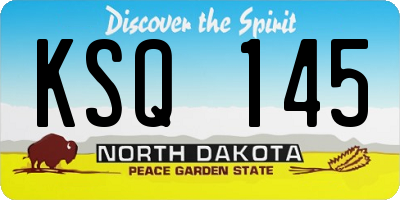ND license plate KSQ145