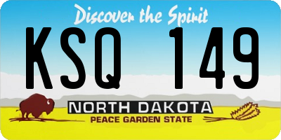 ND license plate KSQ149