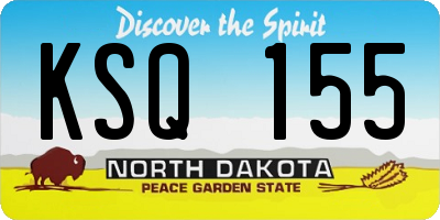 ND license plate KSQ155