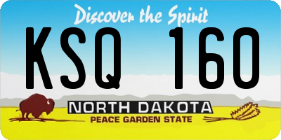 ND license plate KSQ160