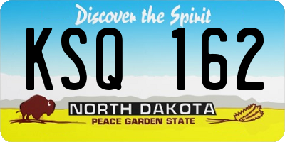 ND license plate KSQ162