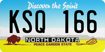 ND license plate KSQ166