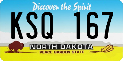 ND license plate KSQ167