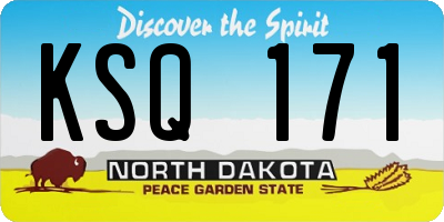 ND license plate KSQ171
