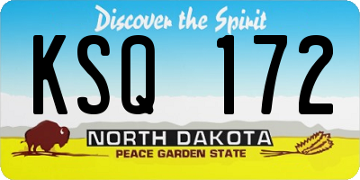 ND license plate KSQ172