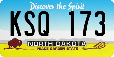 ND license plate KSQ173