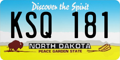 ND license plate KSQ181