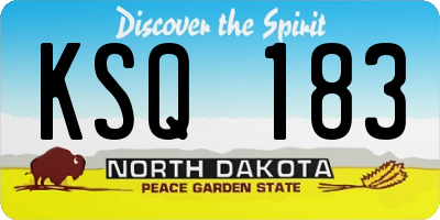 ND license plate KSQ183