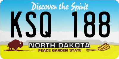 ND license plate KSQ188