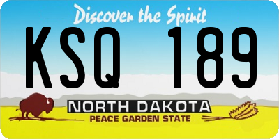 ND license plate KSQ189