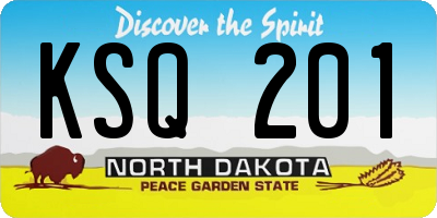ND license plate KSQ201