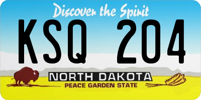ND license plate KSQ204