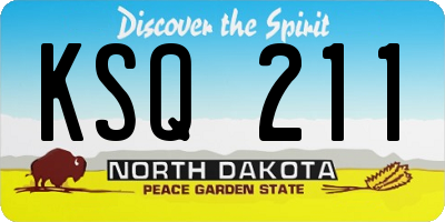 ND license plate KSQ211