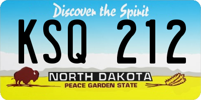ND license plate KSQ212