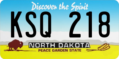 ND license plate KSQ218