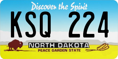 ND license plate KSQ224