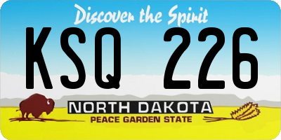 ND license plate KSQ226