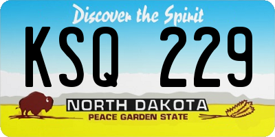ND license plate KSQ229