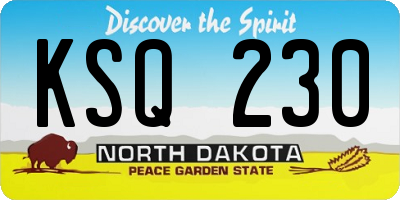 ND license plate KSQ230