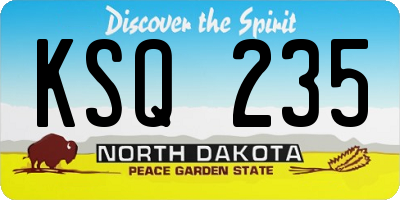 ND license plate KSQ235