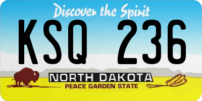 ND license plate KSQ236