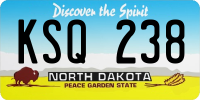 ND license plate KSQ238