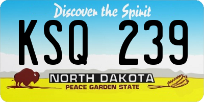 ND license plate KSQ239