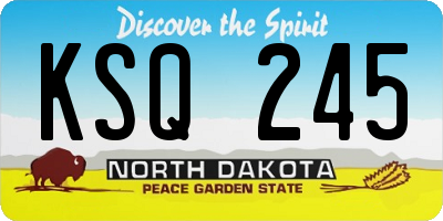 ND license plate KSQ245