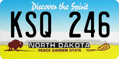 ND license plate KSQ246
