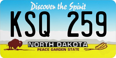 ND license plate KSQ259