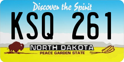 ND license plate KSQ261