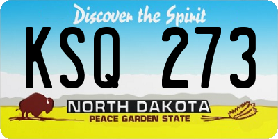 ND license plate KSQ273