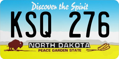ND license plate KSQ276