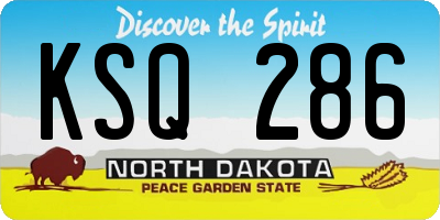 ND license plate KSQ286