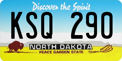 ND license plate KSQ290