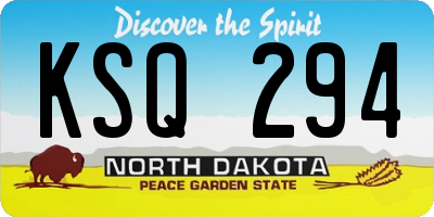ND license plate KSQ294