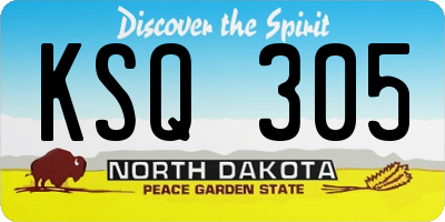 ND license plate KSQ305