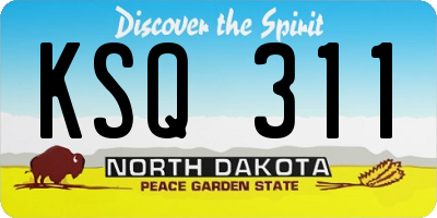 ND license plate KSQ311