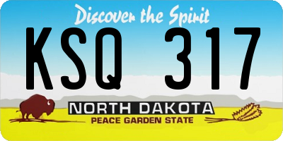ND license plate KSQ317