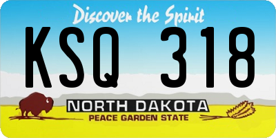 ND license plate KSQ318