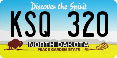 ND license plate KSQ320