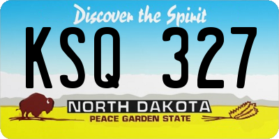 ND license plate KSQ327