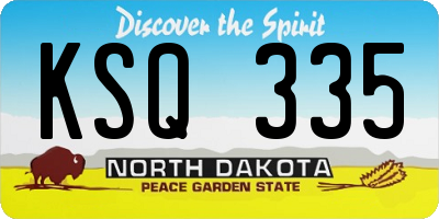 ND license plate KSQ335
