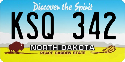 ND license plate KSQ342