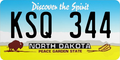 ND license plate KSQ344