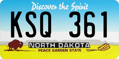 ND license plate KSQ361