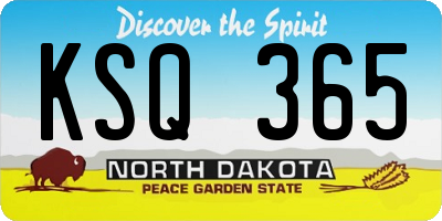 ND license plate KSQ365